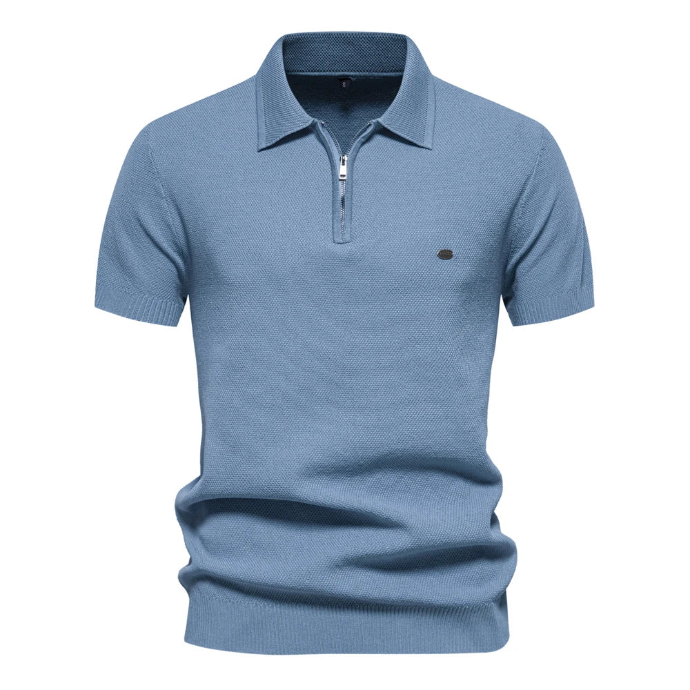 Polo Lareno zippé maille fine