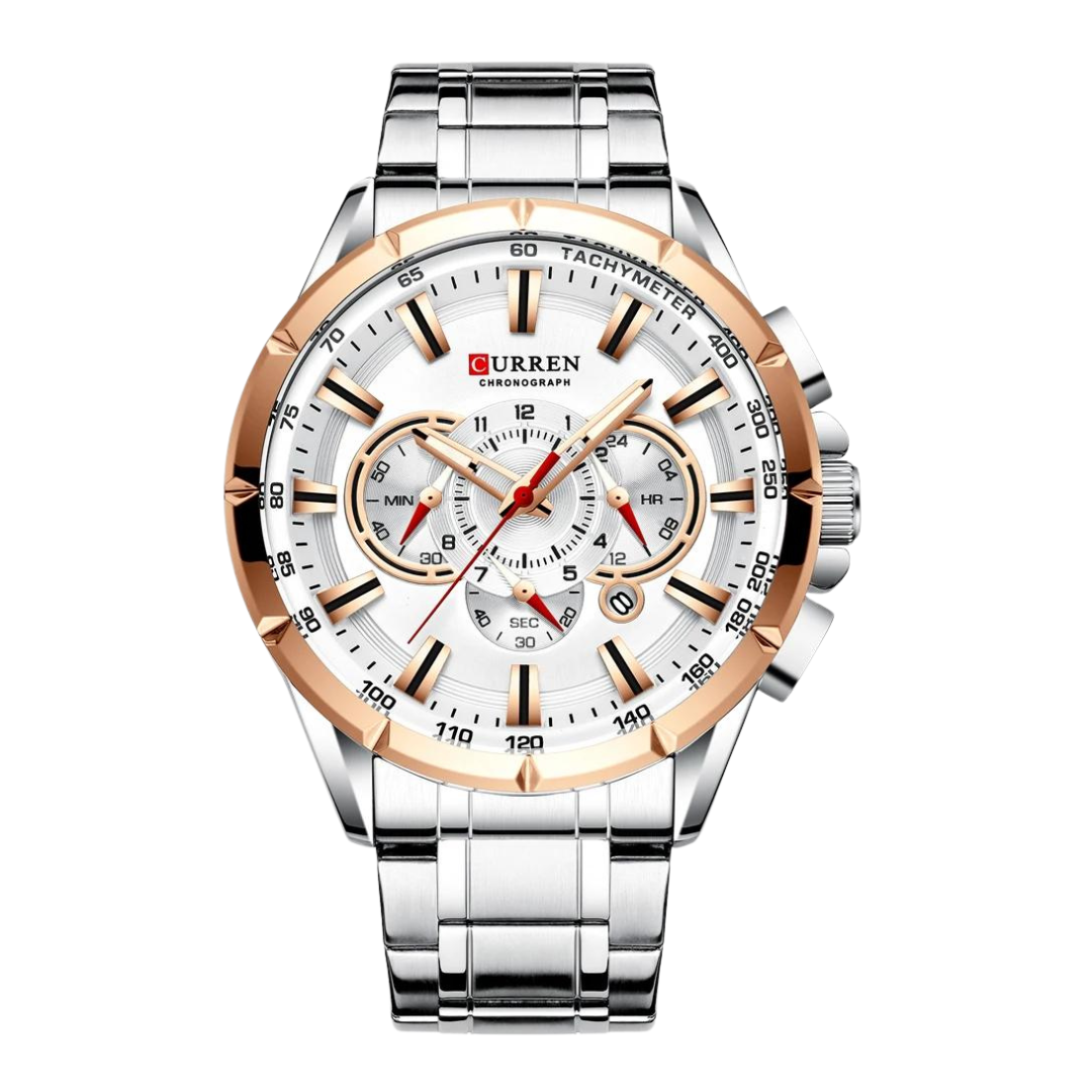 Montre Curren Bleu & Or Chronographe