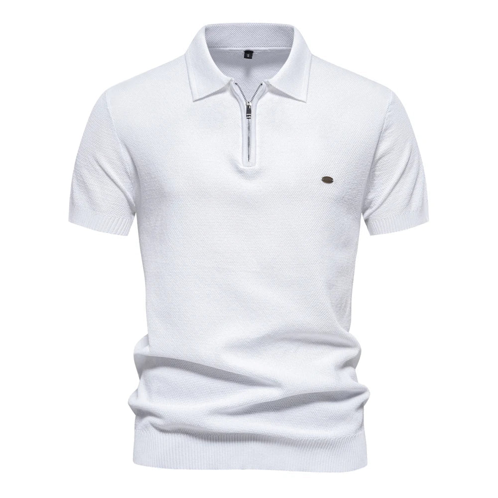 Polo Lareno zippé maille fine